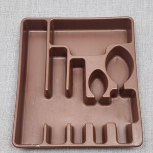 Vintage Rubbermaid #2922 Brown Silverware Flatware Tray Or Utensils Holder.